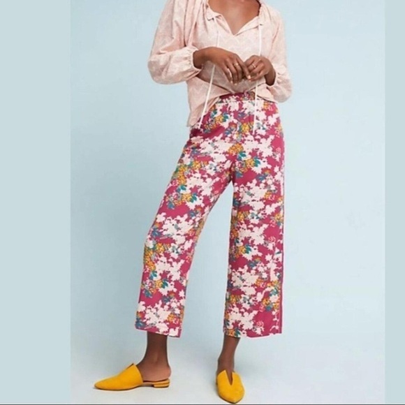 ✨ Anthropologie Akemi + Kin Floral Wide-Leg Pants - Picture 2 of 10
